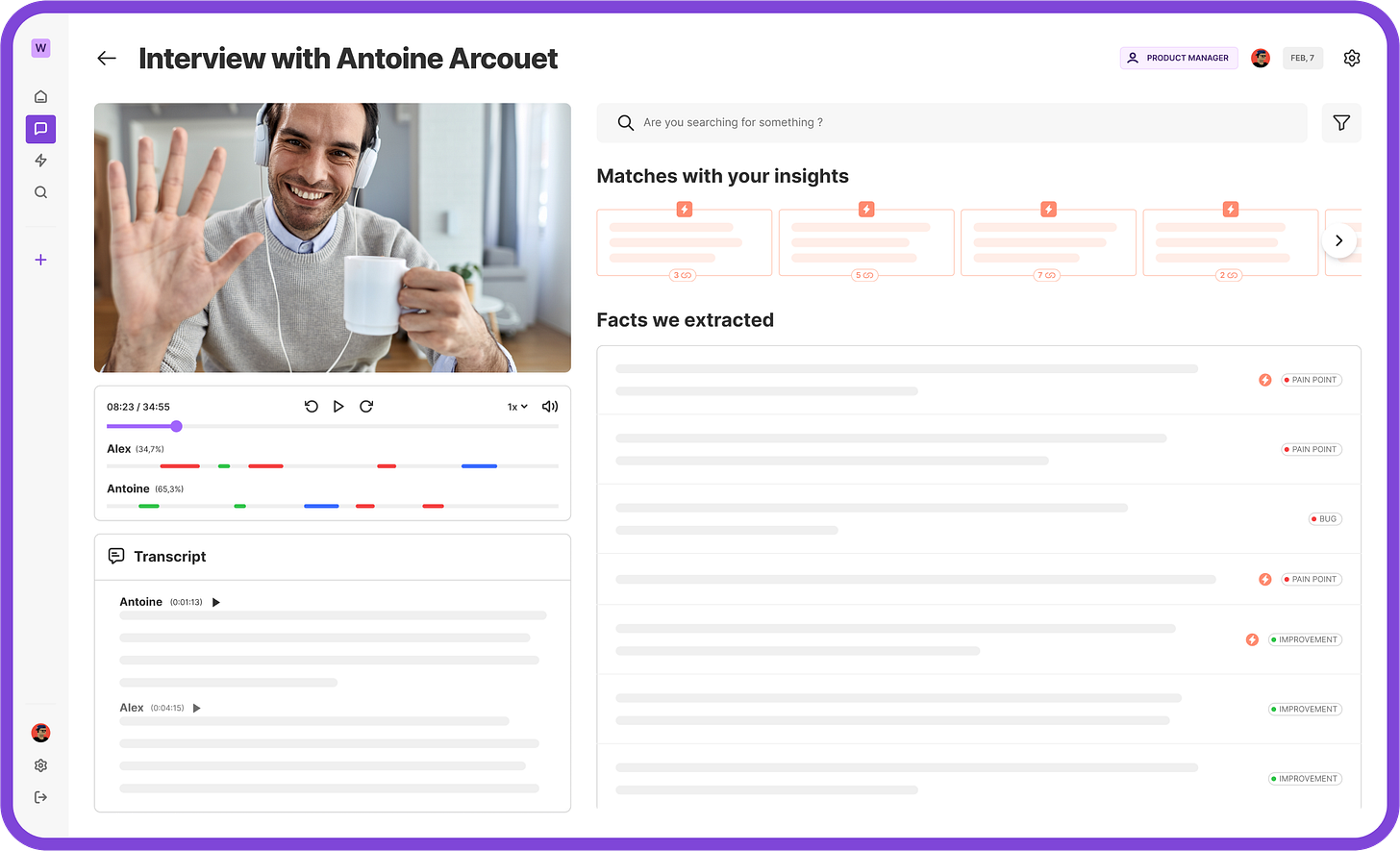 interview screen analysed by the AI
