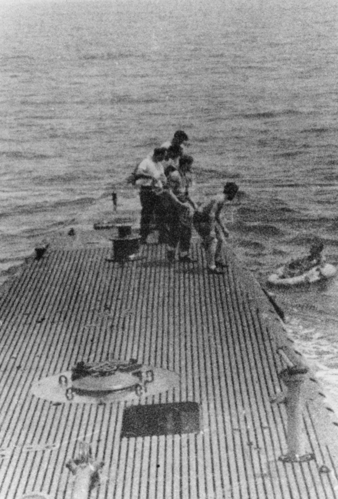 A young George H. W. Bush being rescued by USS Finback after his plane was shot down over Chichijima island on September 2, 1944. A young George H. W. Bush being rescued by USS Finback after his plane was shot down over Chichijima island on September 2, 1944.