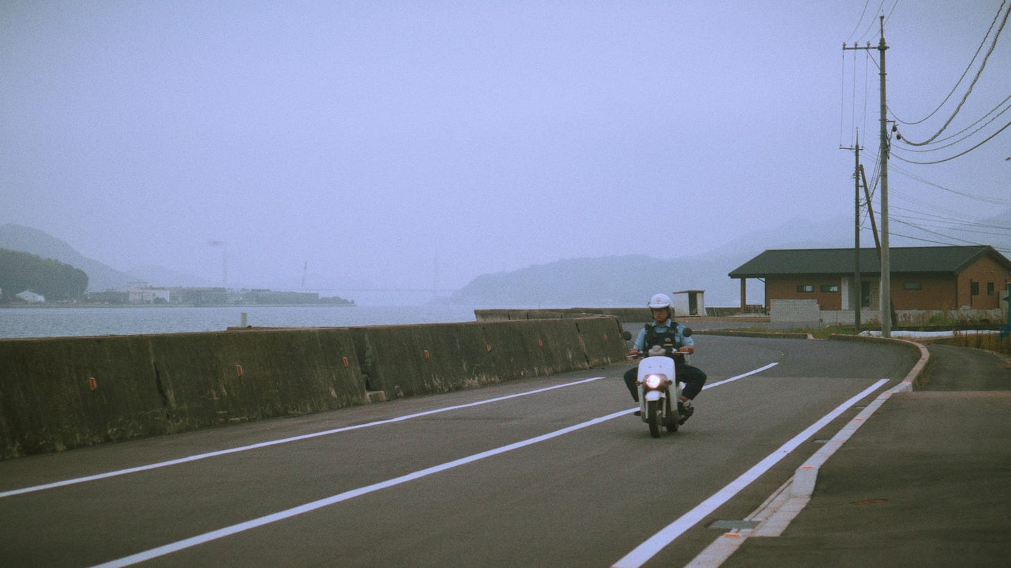 Policeman on scooter on my smll island Sagishima