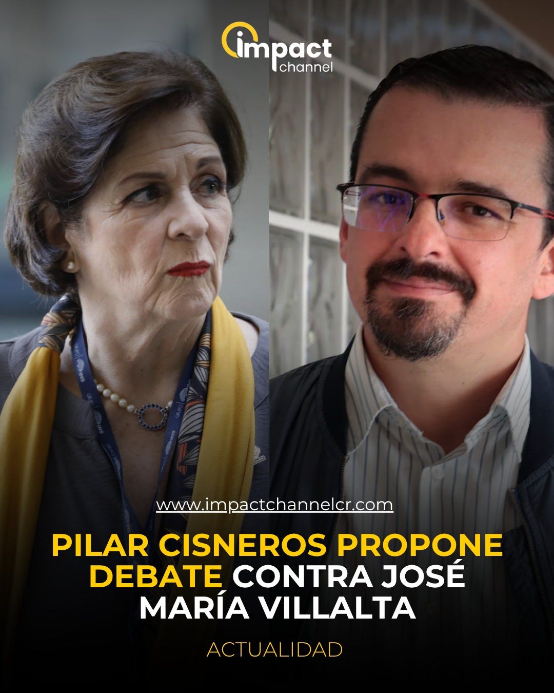 Puede ser una imagen de una o varias personas y texto que dice "Cimpact channel 小 www.im www.ir www.impactchannelcr.com ..ा PILAR CISNEROS PROPONE DEBATE CONTRA JOSÉ MARÍA VILLALTA ACTUALIDA IDAD" Puede ser una imagen de una o varias personas y texto que dice "Cimpact channel 小 www.im www.ir www.impactchannelcr.com ..ा PILAR CISNEROS PROPONE DEBATE CONTRA JOSÉ MARÍA VILLALTA ACTUALIDA IDAD"