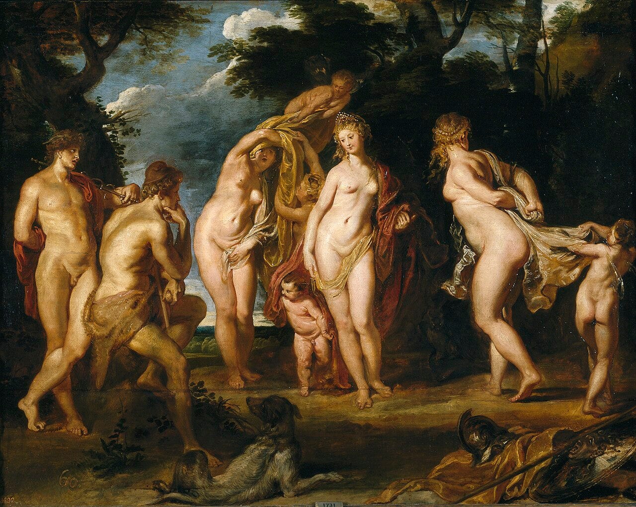 Paris judging three goddesses