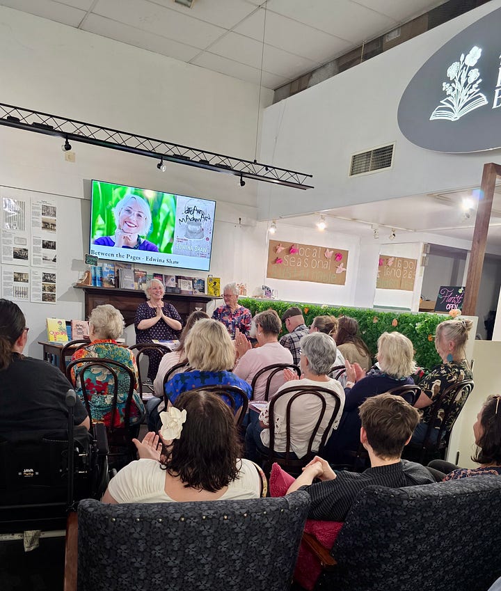 Edwina with Gay and Lea at Rosetta Books, Dear Madman book event in Ipswich