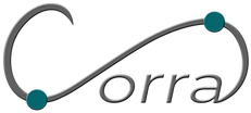Corra's logo: an eye-catching design inspired by a correlation line on a graph. The logo cleverly incorporates the letter 'C,' which gracefully curves and connects to the letter 'a.' One dot is positioned at the bottom of the 'C,' while the other dot rests at the top of the swooping line above the 'a.' These dots represent correlative points on a graph, symbolizing the insightful connections and correlations that Corra uncovers within personal health data. The logo showcases Corra's data-driven approach and commitment to empowering individuals on their health journeys.