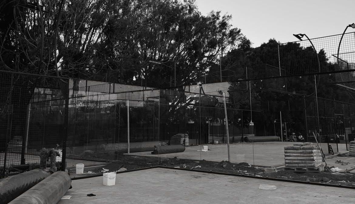 Padel courts under construction at Casa Padel in L.A. Padel courts under construction at Casa Padel in L.A.