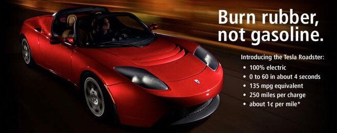 TeslaStars✨🇺🇦🕊❤️👀 on X: "@Tesla When the Roadster was unveiled in 2006  🚗🚀🤩 “Burn rubber, not gasoline” 🔥 I waited 13 more years to get my  Model 3 🤪 Patience is a virtue 😉 https://t.co/zqprJxYzoK" / X
