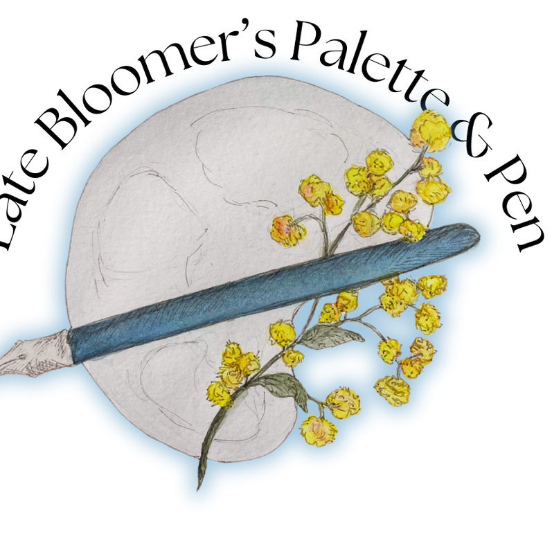 Late Bloomer’s Palette and Pen logo