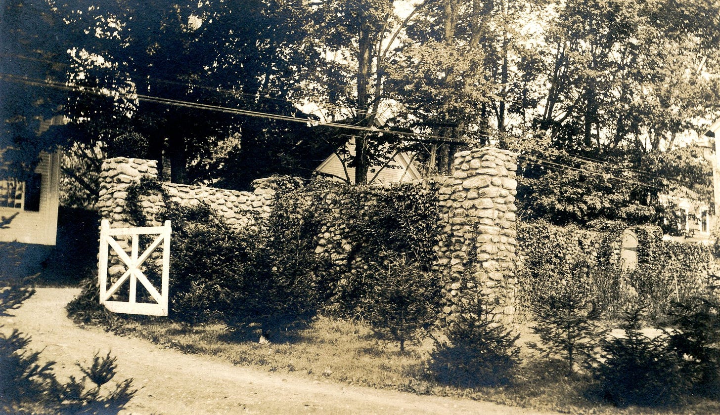 gate and stone wall