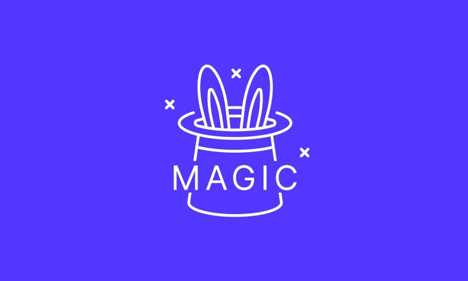 Illustration of a rabbit ears in a magic hat