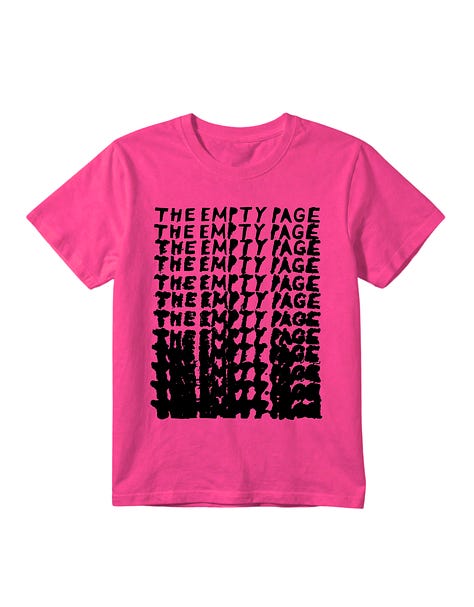 t shirts for a band called the empty page in a variety of colours