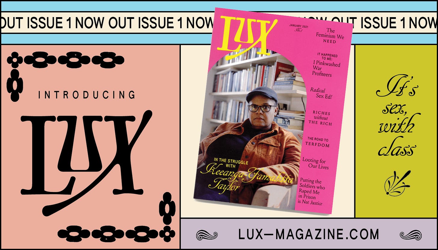 Ad for Lux Magazine that reads: Introducing Lux: it's sex, with class. Issue 1 now out at lux-magazine.com. Ad for Lux Magazine that reads: Introducing Lux: it's sex, with class. Issue 1 now out at lux-magazine.com.