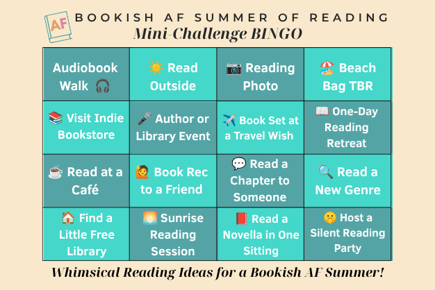 Bookish AF Summer of Reading 2026: Bingo Card of Mini-Challenges Bookish AF Summer of Reading 2026: Bingo Card of Mini-Challenges