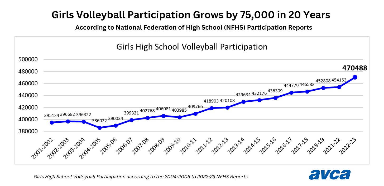girls high school volleyball participation