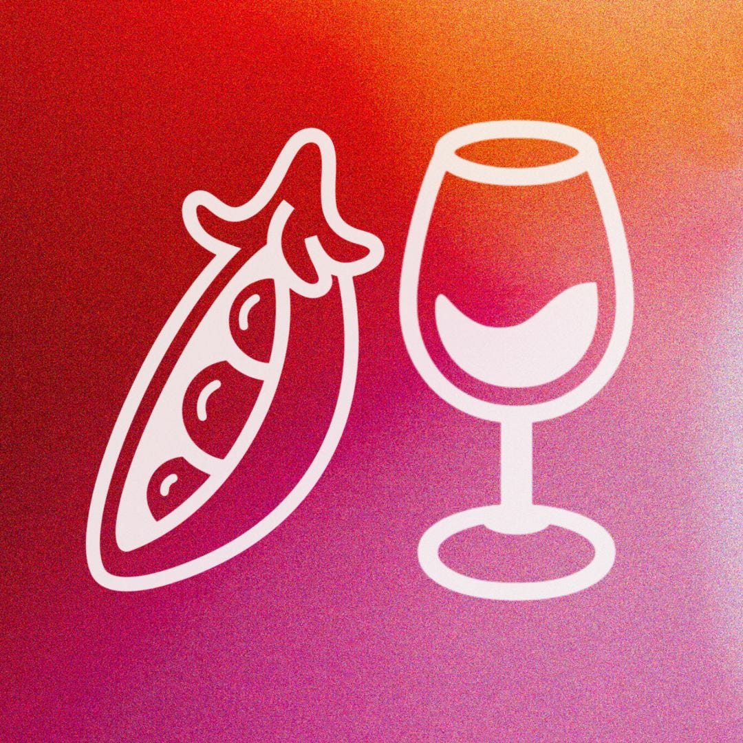 Chauchas y un buen tinto