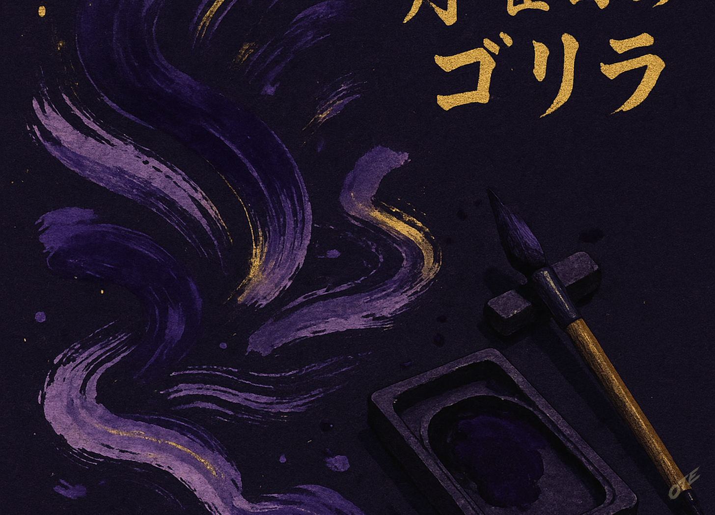 Calligrapher's workshop with an unfinished audit on the page