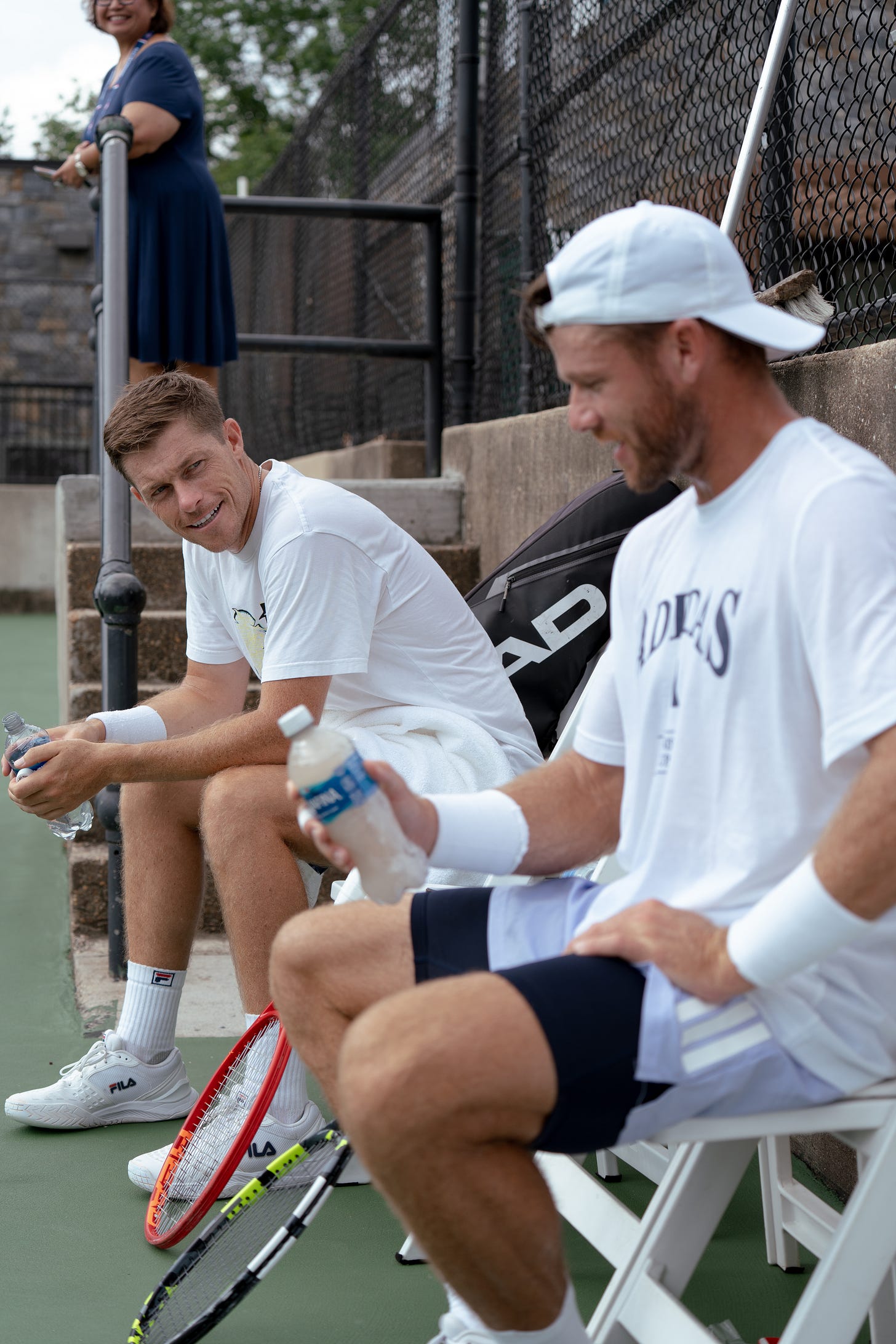 Neal Skupski and Chris Harrison practicing off site in Washington, DC
