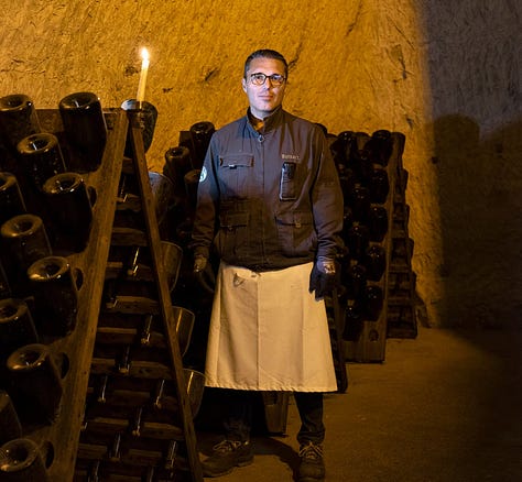 LEFT TO RIGHT: cultural editor Lily Montasser (her Substack); Champagne riddler Pablo Lopez (National Geographic); professor and AI-focused economist Alex Imas (U of Chicago); tech journalist David Strom (LinkedIn); Monterey Park fights back (NoDataCenterMPK.org); and AI journalist Ella Markianos (LinkedIn)