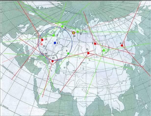 On this diagram, the damaged Voronezh-DM radar is marked with the number 10 / Defense Express / Ukrainian UAVs Hit russian Voronezh-DM Over-the-Horizon Radar of 6,000 km Observation Range