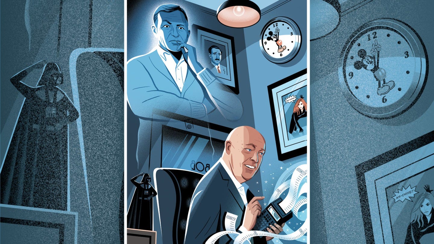 Illustration of Iger and Chapek