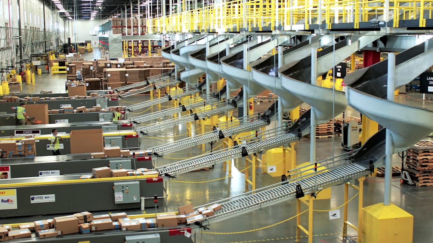 Amazon's Eighth Generation Fulfillment Center in Tracy, California. Amazon's Eighth Generation Fulfillment Center in Tracy, California.