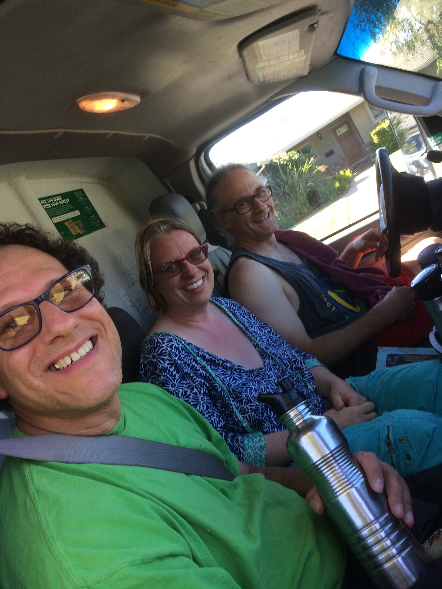 Alexi, Erika and Corey arriving in the U Haul!
