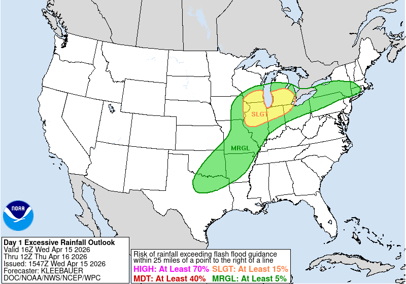 Day 1 Excessive Rainfall Forecast