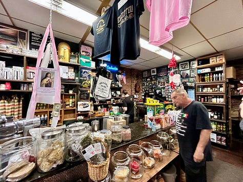 sign, window, entrance, awning