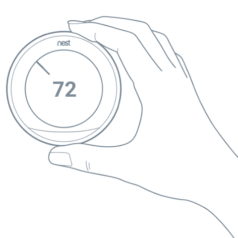 Animated hand turning the temperature up on Nest thermostat Animated hand turning the temperature up on Nest thermostat