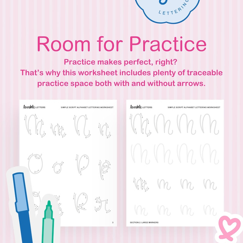 Resource Spotlight: Simple Script Alphabet Lettering Worksheet