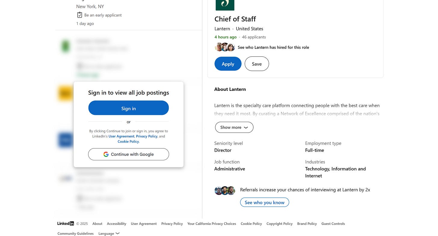 The sign-in modal preventing the infinite scrolling interaction