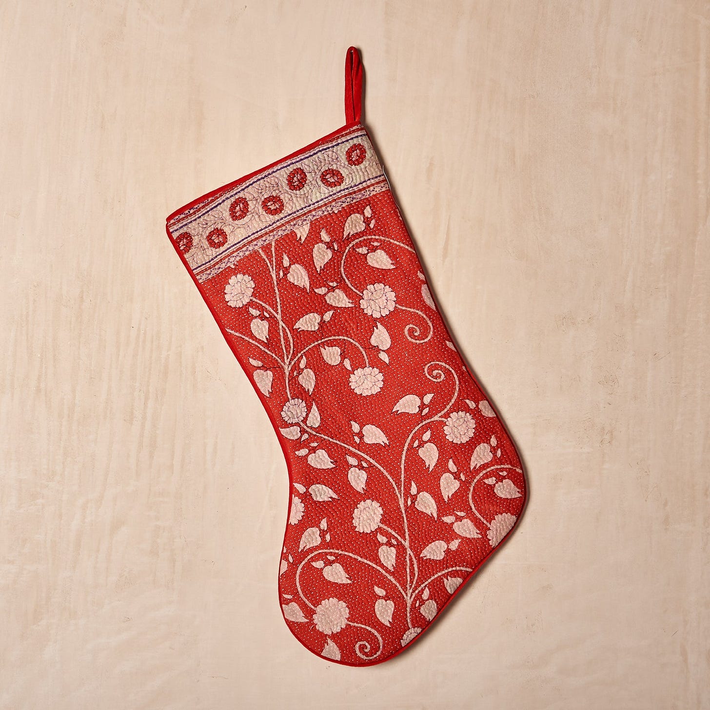 Vintage Kantha Stocking