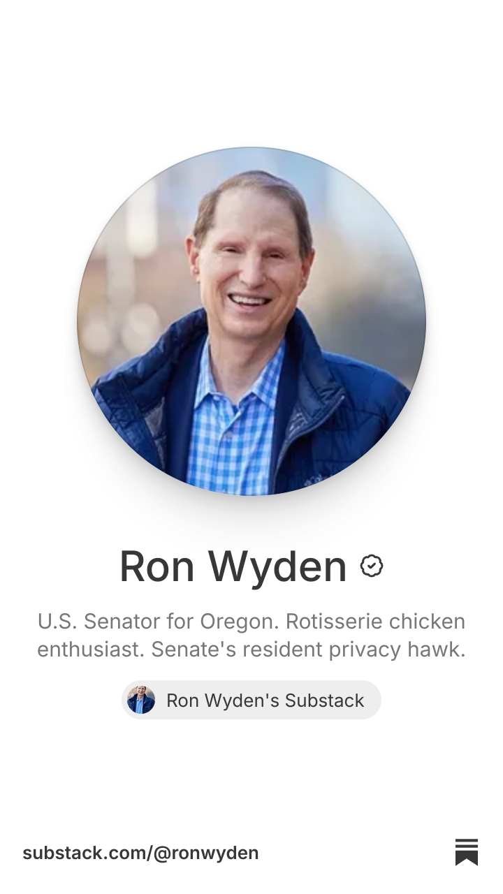 Ron Wyden | Substack