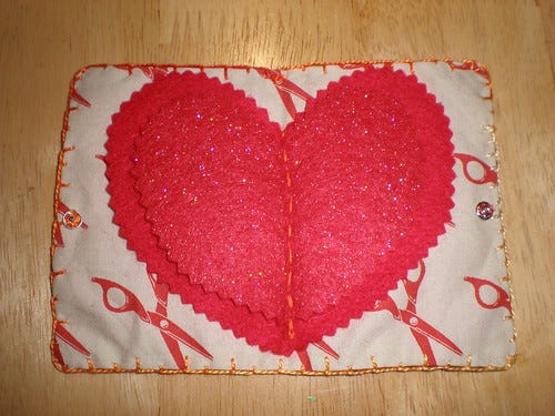 Heart Needlebook - inside Heart Needlebook - inside