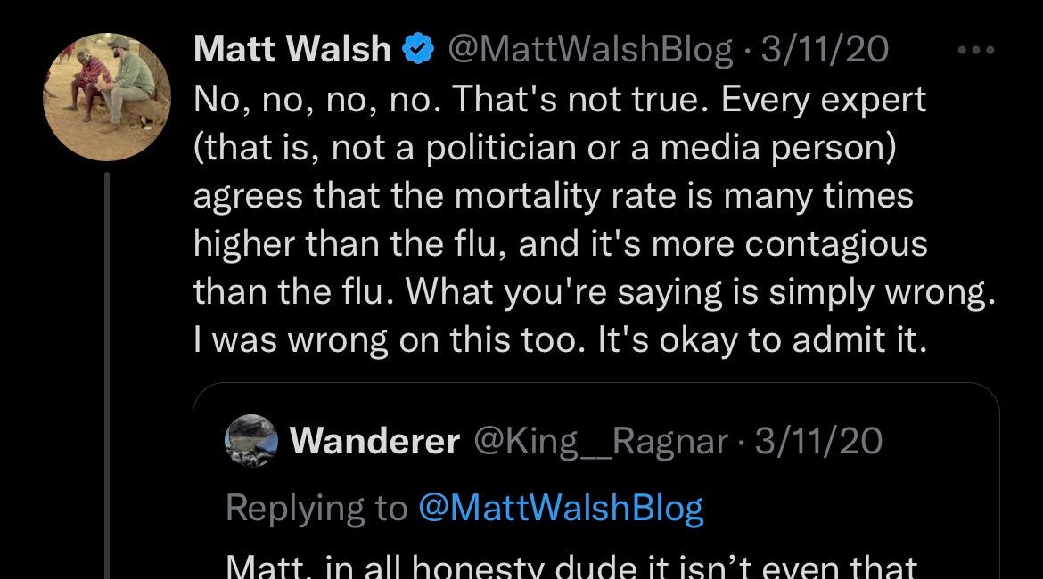 Matt Walsh, Ian Miles Cheong, Michael Shellenberger and so many anti-lockdown “leaders” were themselves fanning the hysteria for lockdowns and masks