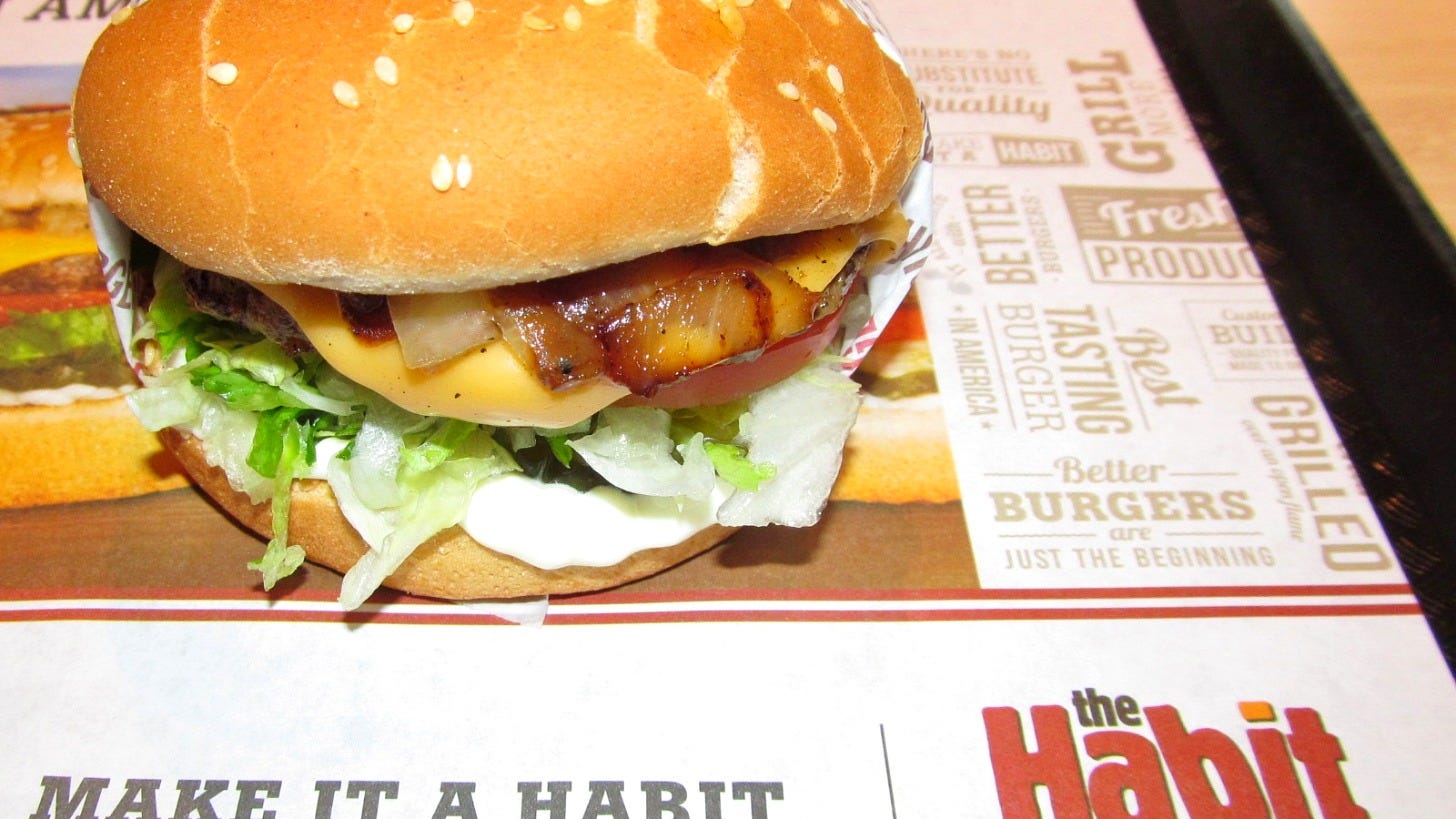 A Habit Burger and Grill Charburger with cheese. Image: Willis Lam via Wikimedia Commons