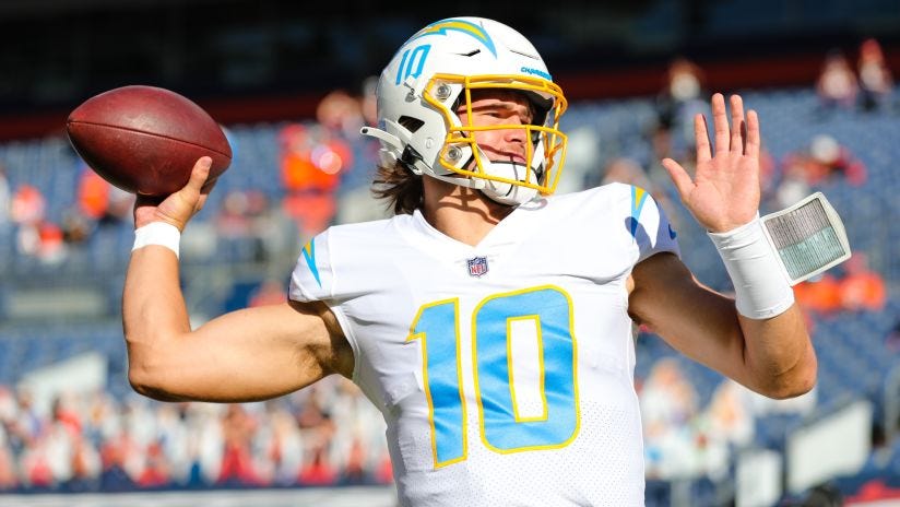 QB Justin Herbert to WR Mike Williams
