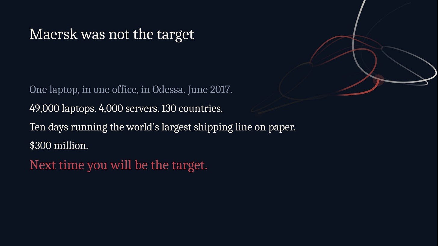 Slide 20: Maersk was not the target Slide 20: Maersk was not the target