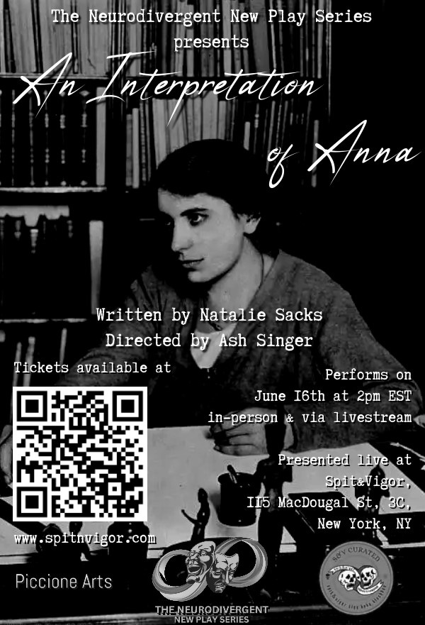 The Neurodivergent New Play Series presents An Interpretation of Anna, Written by Natalie Sacks, Directed by Ash Singer