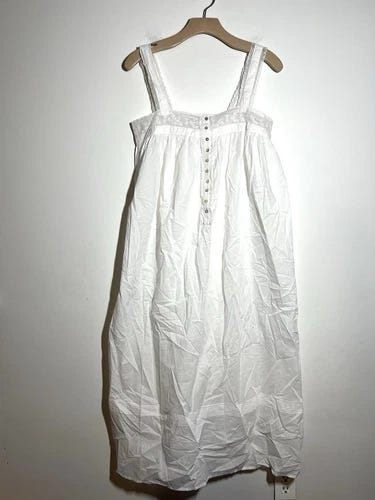 Eileen West NEW White Cotton Lace Sleeveless Full Length Nightgown Pajamas XS - Picture 1 of 7