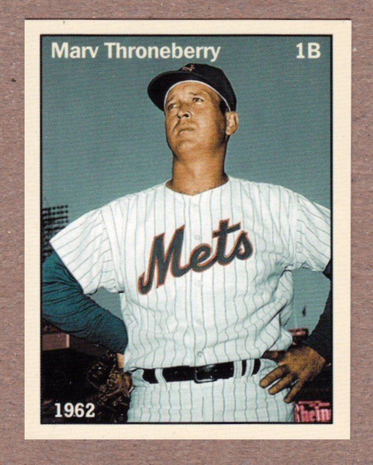 1962 Marv Throneberry New York Mets baseball card.