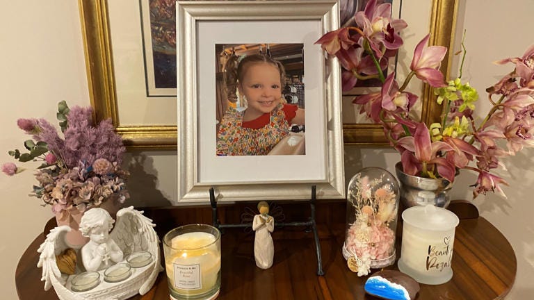 Rozalia Spadafora, who died at Canberra Hospital the day after her fifth birthday on July 5, 2022. (ABC News: Harry Frost) Rozalia Spadafora, who died at Canberra Hospital the day after her fifth birthday on July 5, 2022. (ABC News: Harry Frost)