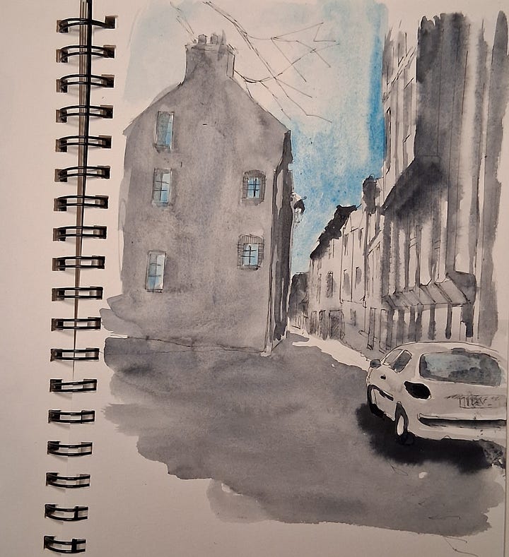 Sketchbook pages from Dinan.