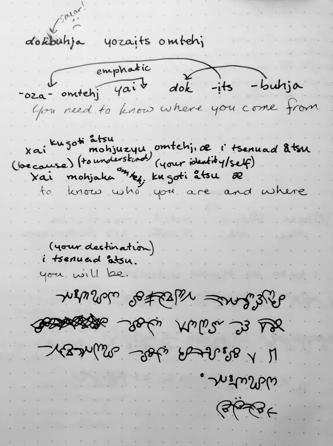 More messy conlang doodling