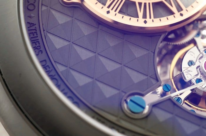 Ateliers de Monaco dial detail Ateliers de Monaco dial detail