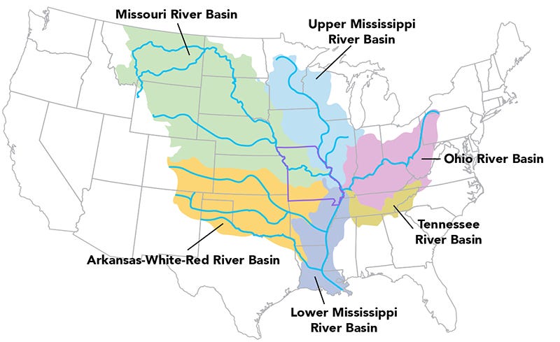 Interstate Waters River Basins map Interstate Waters River Basins map
