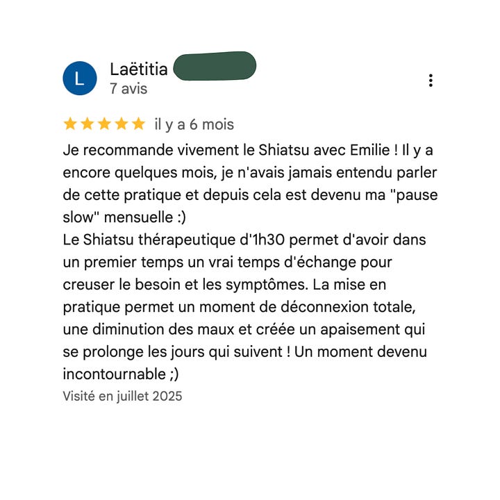 Des avis sur Emilie Thoumoux issus de Ma Pause Slow