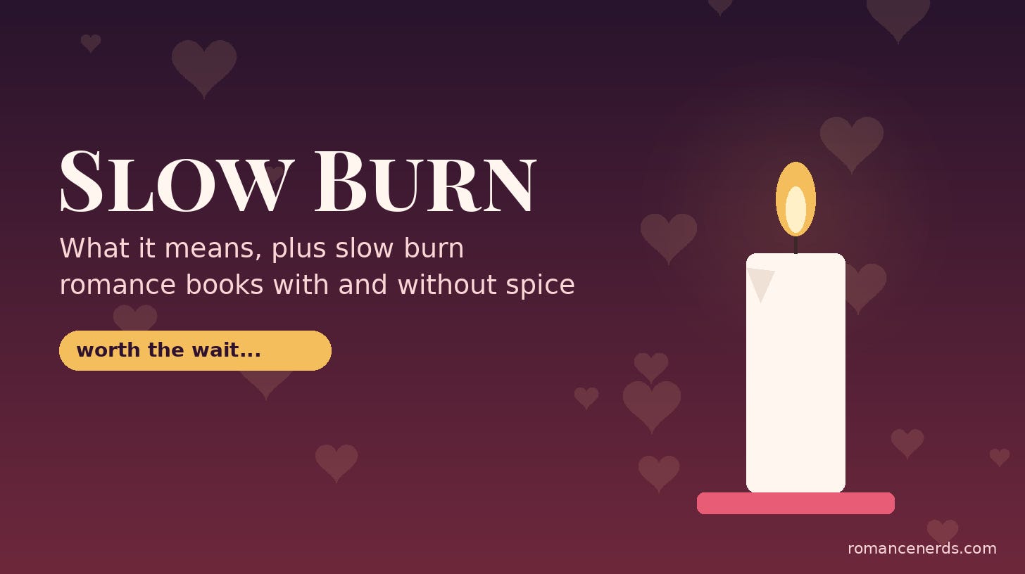 Slow burn romance books illustration of a single candle burning slowly beside the title Slow Burn Slow burn romance books illustration of a single candle burning slowly beside the title Slow Burn
