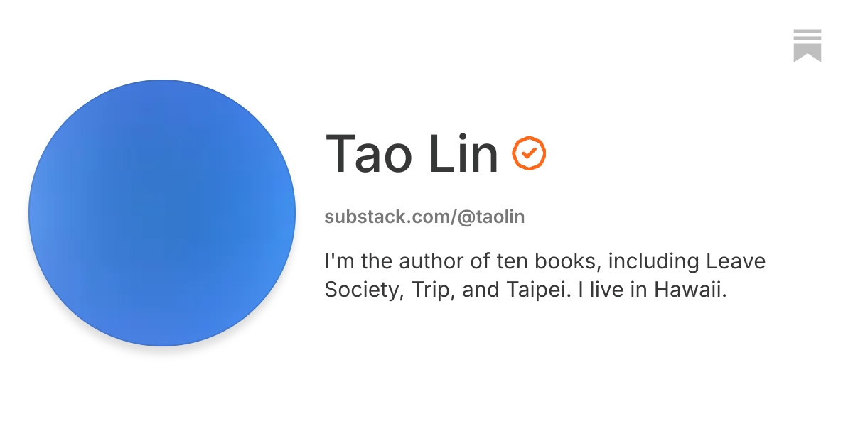 Tao Lin | Substack