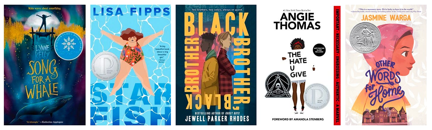 Cover art for the five books listed in the caption below. Cover art for the five books listed in the caption below.