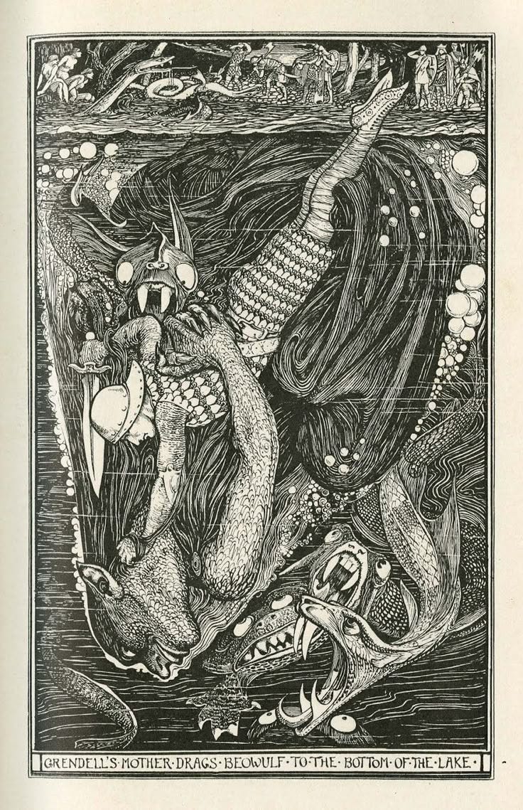 This may contain: an old book with illustrations on the cover and in it's pages, there is a