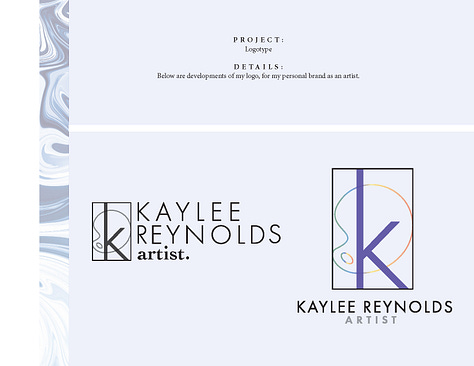 A student portfolio from an earlier semester
